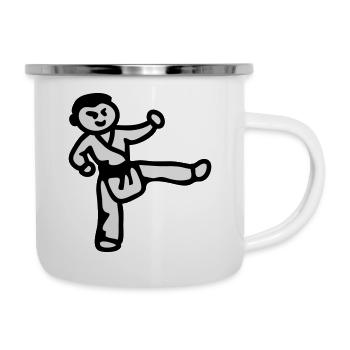 Le garçon de karaté - Tasse émaillée - blanc - Droite