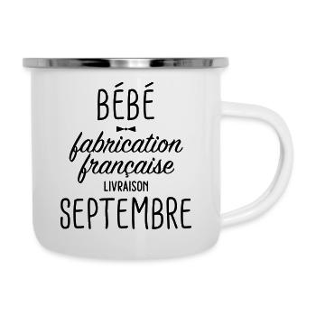 bébé français septembre - Tasse émaillée - blanc - Droite
