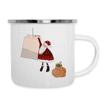 Il sachet de thé père noël - Tasse émaillée - blanc - Droite