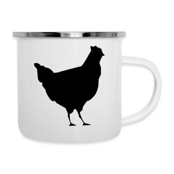 coq les poule poulet - Tasse émaillée - blanc - Droite
