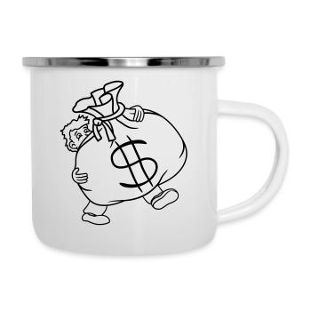 ours lourd dollar symbole signe argent riche gel - Tasse émaillée - blanc - Droite