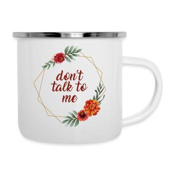 dont talk to me flower frame gift idea - Camper Mug - white - Right