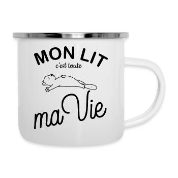Mon lit ma vie - Tasse émaillée - blanc - Droite