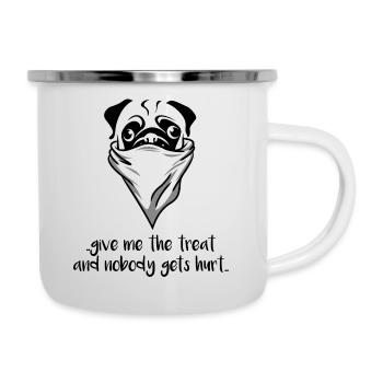 Carlin Dog Bandana Raid Pug - Tasse émaillée - blanc - Droite