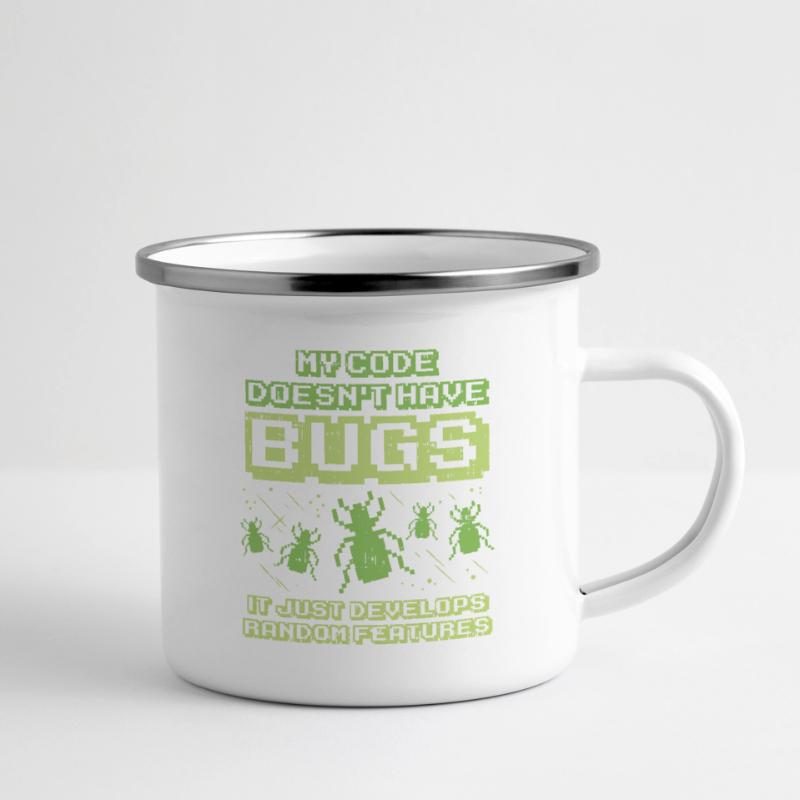 Code Bug Test Programmierer Entwickler Geschenk Emaille-Tasse