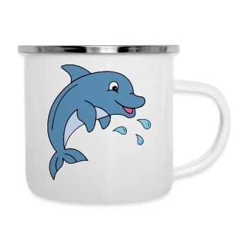 Dolphin with water drops - Camper Mug - white - Right