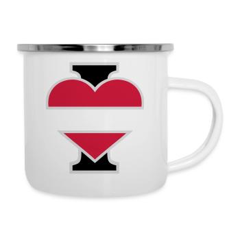 I Love - Tasse émaillée - blanc - Droite