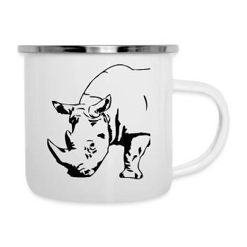 Black Rhino - Tasse émaillée - blanc - Droite