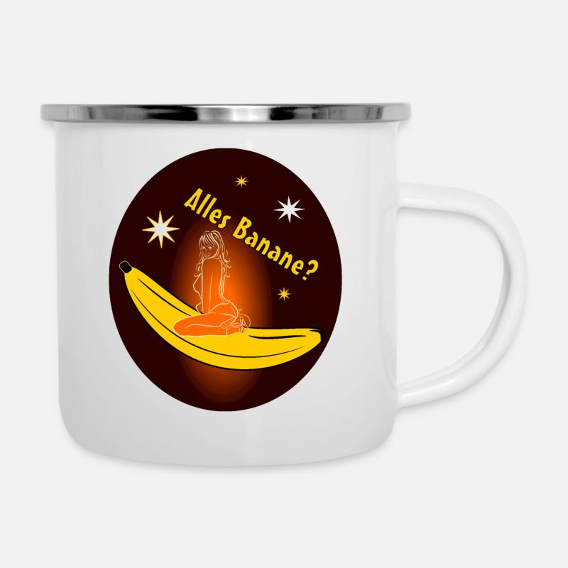 Alles Banane - Emaille-Tasse - Weiß