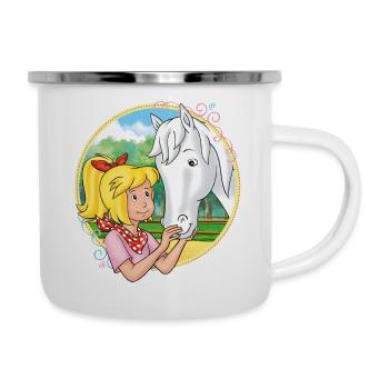 Bibi und Tina 'Bibi streichelt Sabrina' - Emaille-Tasse - Weiß - Rechts