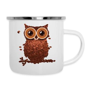 Funny Geek Coffee Night Owl - Emaille-Tasse - Weiß - Rechts