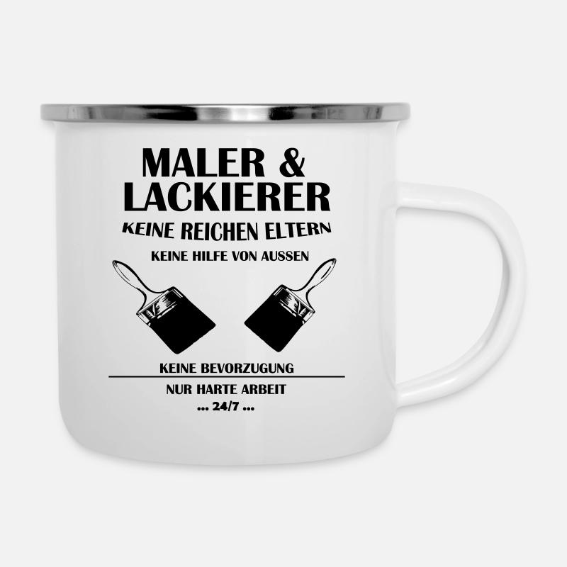 Maler und Lackierer - Emaille-Tasse - Weiß