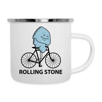 Rolling Stone (b) - Emaille-Tasse - Weiß - Rechts