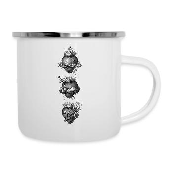 Herzen der Heiligen Familie - Emaille-Tasse - Weiß - Rechts