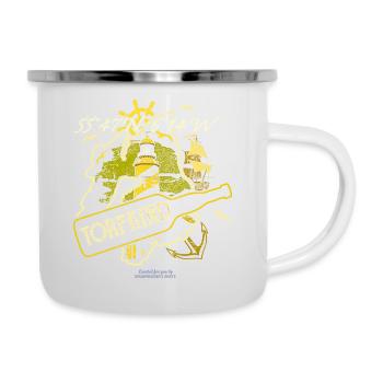 Islay Malt Whisky Spruch Torfkind - Emaille-Tasse - Weiß - Rechts