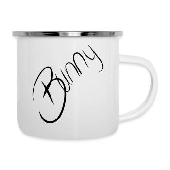 Hase auf Englisch erotisch Häschen Sexy Schriftzug - Emaille-Tasse - Weiß - Rechts