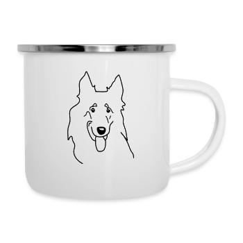Collie Langhaarcollie Lassie Shirt Hund Herz Love - Emaille-Tasse - Weiß - Rechts