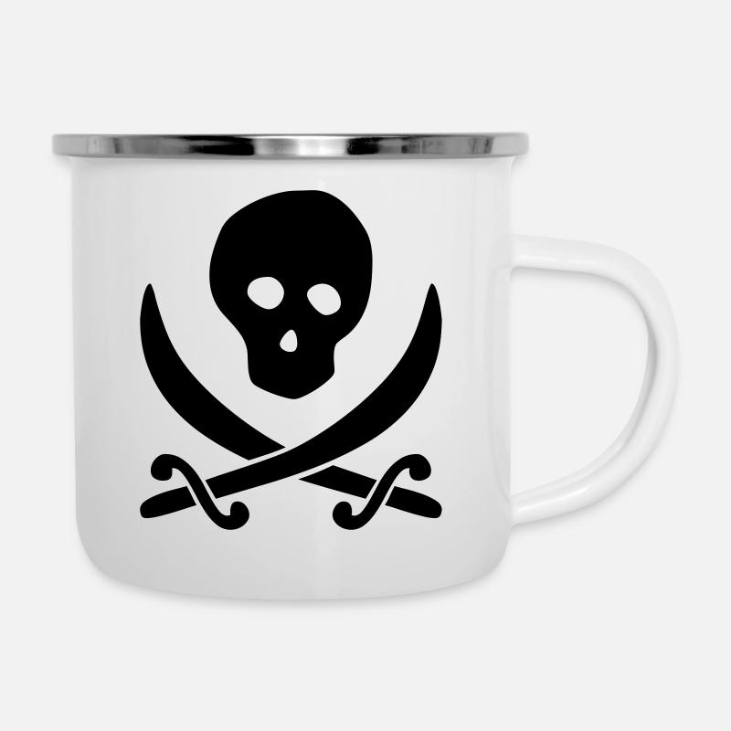 Pirate - Crâne - Tasse émaillée - blanc
