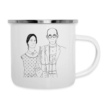 Wood painting - Emaille-Tasse - Weiß - Rechts