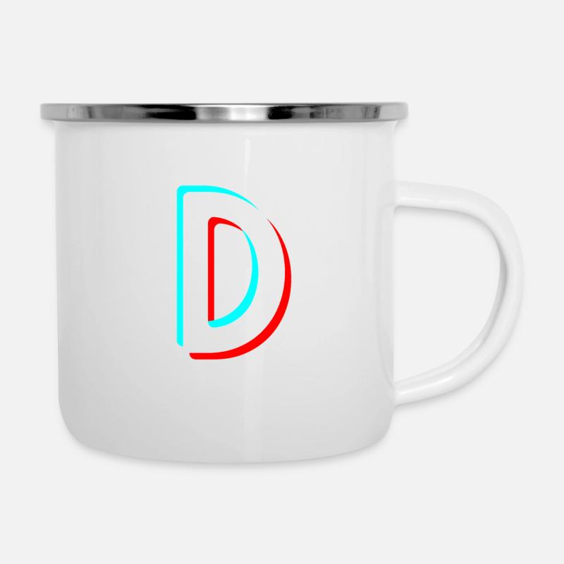 Buchstabe d tiktok - Emaille-Tasse - Weiß