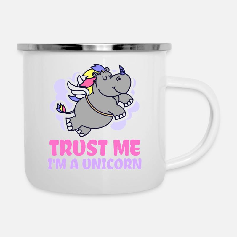 Trust Me I'm a Unicorn - Emaille-Tasse - Weiß