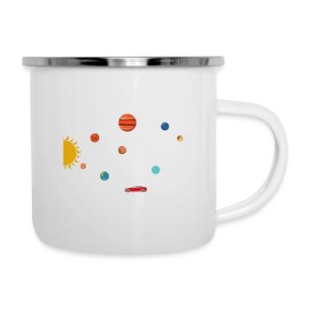 Tesla dans Space Solar System SpaceX - Tasse émaillée - blanc - Droite