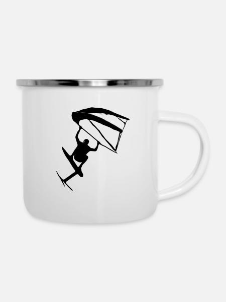 Wingfoilen - Emaille-Tasse - Weiß
