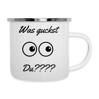 Was guckst - Emaille-Tasse - Weiß - Rechts