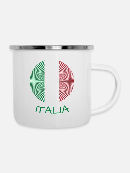 Italia italia - Emaille-Tasse - Weiß