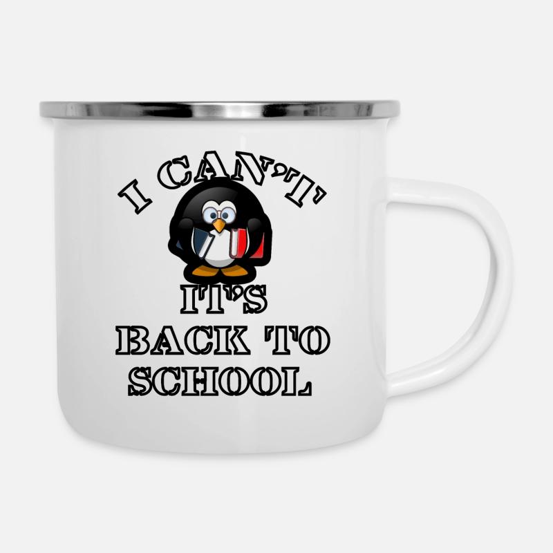 Ich kann nicht, es ist wieder in der Schule - Emaille-Tasse - Weiß