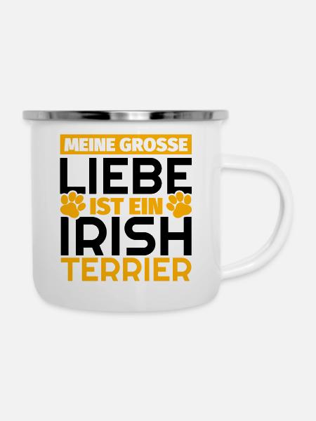 Irish Terrier Geschenke lustig - Emaille-Tasse - Weiß