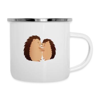 Mein Offizielles Schlafshirt - Igel Pärchen - Emaille-Tasse - Weiß - Rechts