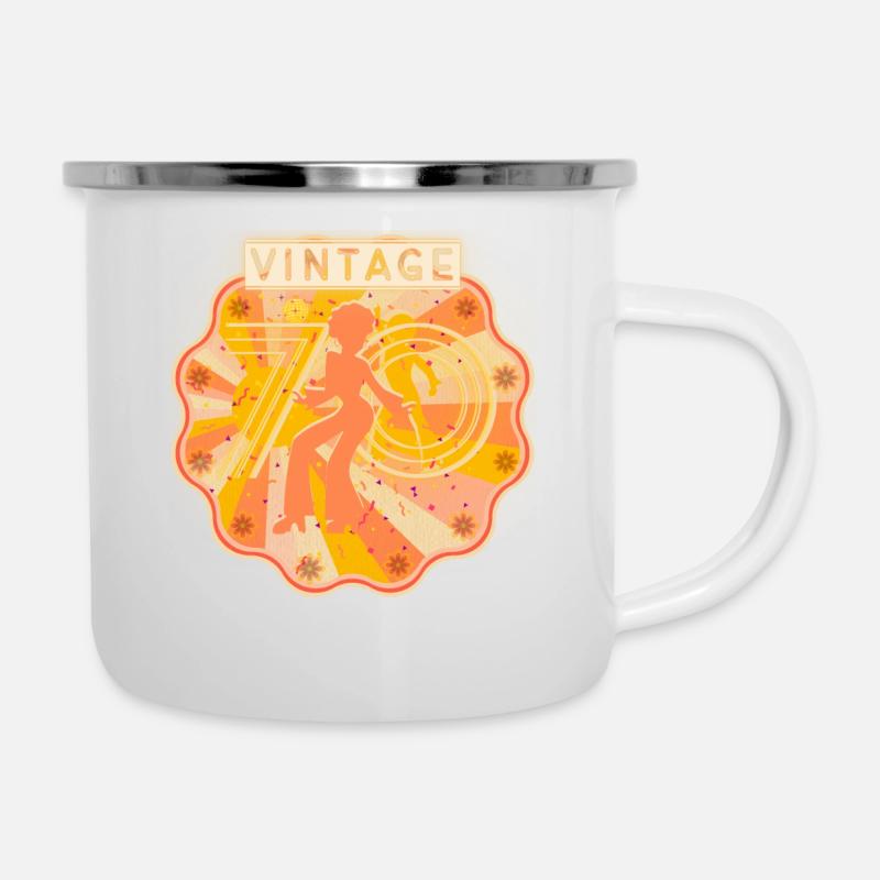VINTAGE 70 S - Tasse émaillée - blanc
