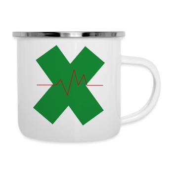 Santé X signe de vie croise le rythme cardiaque - Tasse émaillée - blanc - Droite
