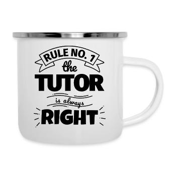 TUTOR lustiges Geschenk - Emaille-Tasse - Weiß - Rechts
