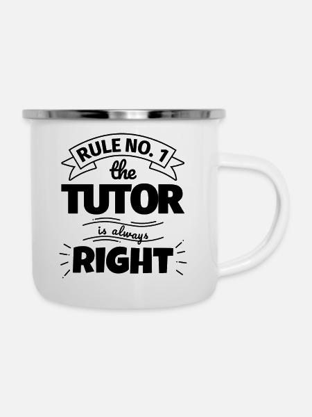TUTOR lustiges Geschenk - Emaille-Tasse - Weiß