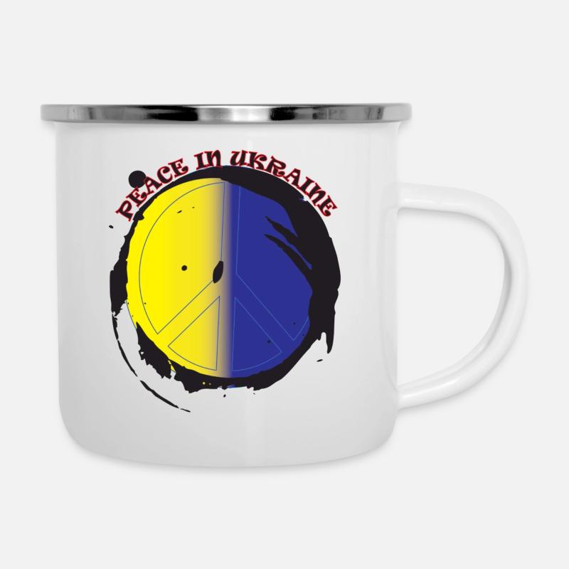Peace in Ukraine - Camper Mug - white