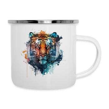 Tiger - Emaille-Tasse - Weiß - Rechts