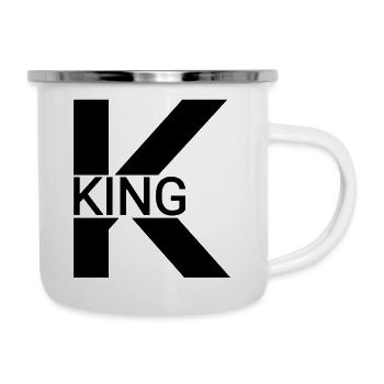 KING - Emaille-Tasse - Weiß - Rechts