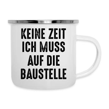 Handwerker Handyman Handwerk Werkzeug Baustelle - Emaille-Tasse - Weiß - Rechts