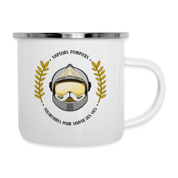 Pompiers volontaires - Tasse émaillée - blanc - Droite