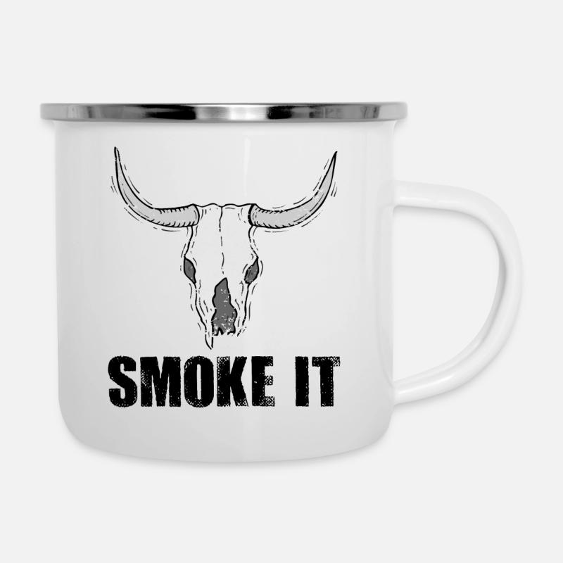 Griller avec style : fumez-le comme un pro - Tasse émaillée - blanc