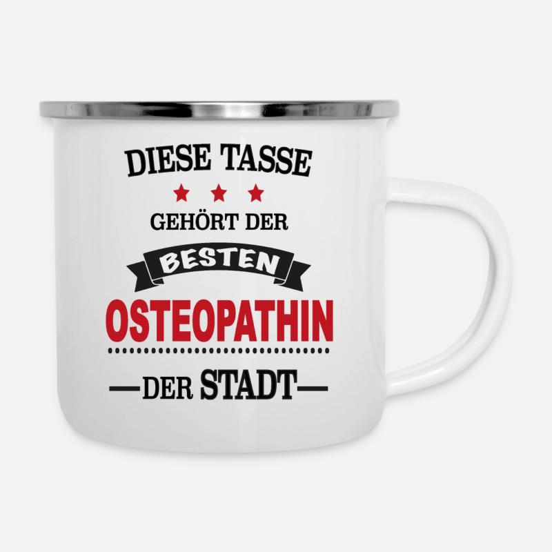 osteopathin tasse - Emaille-Tasse - Weiß