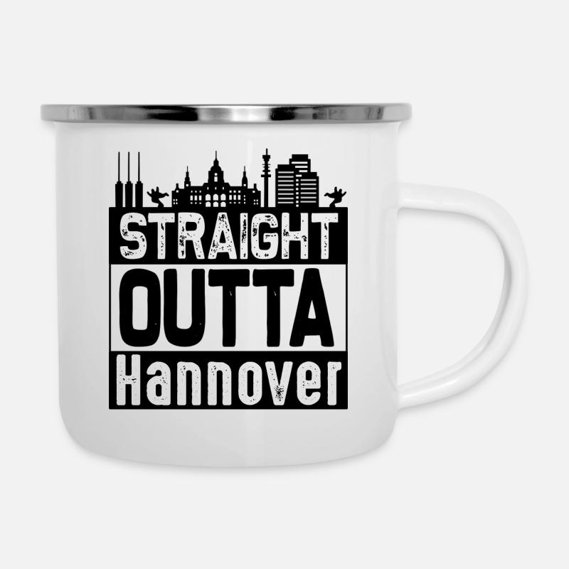 Straight outta Hannover - Emaille-Tasse - Weiß