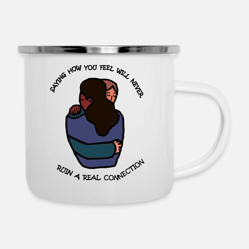 Echte Verbindung - Emaille-Tasse - Weiß