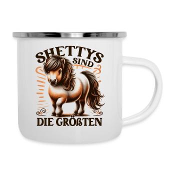 Shetland Pony - Emaille-Tasse - Weiß - Rechts