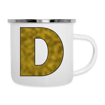 Buchstabe D Gold - Emaille-Tasse - Weiß - Rechts