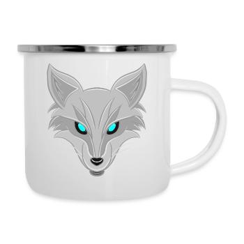 Renard argenté - Design élégant d’amoureux des animaux - Tasse émaillée - blanc - Droite