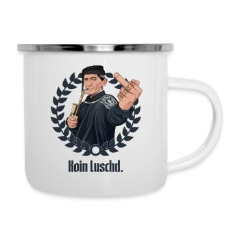 Rieser Grantler // Illustration - Emaille-Tasse - Weiß - Rechts