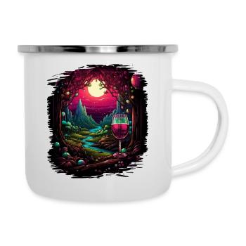 happy present idea birthday present peace symbol - Emaille-Tasse - Weiß - Rechts